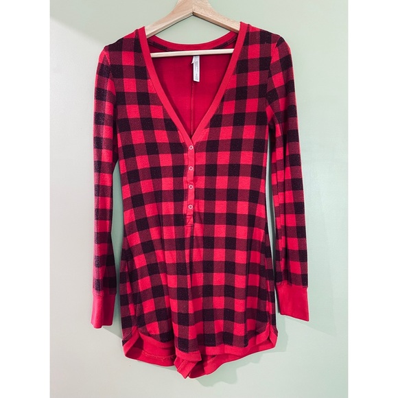 Plaid Onsie Pj’s - Picture 2 of 3